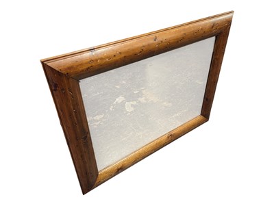 Lot 992 - VINTAGE 20TH CENTURY RUSTIC PINE FARMHOUSE WALL MIRROR