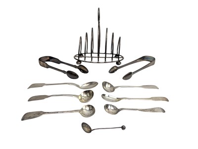 Lot 177 - COLLECTION OF 19TH & 20TH CENTURY HALLMARKED SILVER ITEMS INCLUDING SUGAR NIPS