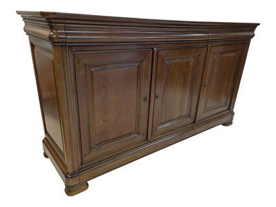 Lot 924 - LOUIS PHILIPPE REVIVAL FRENCH WALNUT SIDEBOARD CREDENZA BUFFET