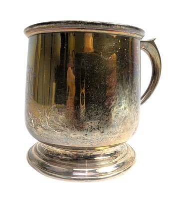 Lot 178 - 20TH CENTURY GEORGE V HALLMARKED SILVER CHRISTENING MUG