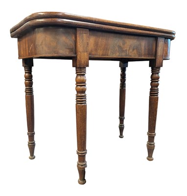 Lot 498 - GEORGE III 19TH CENTURY MAHOGANY FOLD OUT CARD TABLE