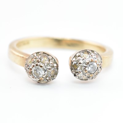 Lot 133 - HALLMARKED 9CT GOLD & CZ BALL TORQUE RING