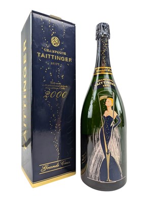 Lot 159 - CHAMPAGNE TATTINGER BRUT GRAND CRUS 2000 LIMITED EDITION MAGNUM BOTTLE, N. 108964