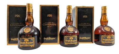 Lot 195 - THREE GRAND MARNIER LIQUEUR CUVEE DU CENTENAIRE BOTTLES IN BOXES