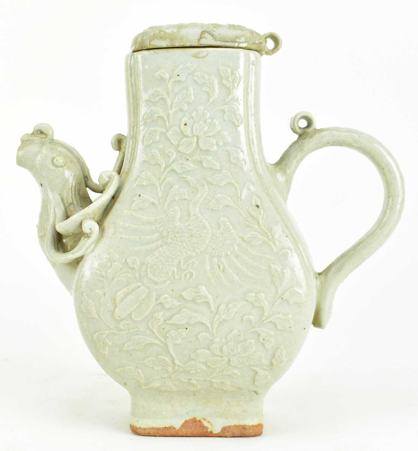 Lot 111 - SOUTHERN SONG QINGBAI "PHOENIX" WINE EWER 宋 青白 凤穿牡丹酒壶