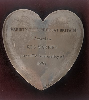 Lot 1 - REG VARNEY'S ESTATE - ORIGINAL SILVER ITV PERSONALITY OF THE YEAR AWARD