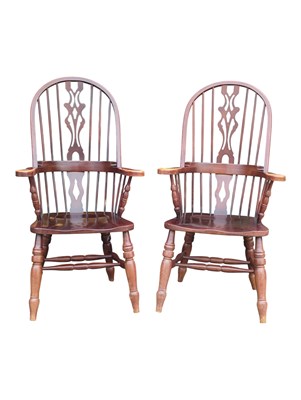 Lot 954 - PAIR OF 20TH CENTURY WINDSOR ARMCHAIRS