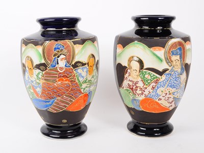 Lot 31 - PAIR OF VINTAGE 20TH CENTURY SATSUMA CHINESE VASES