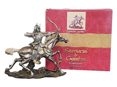 Lot 165 - SAMURAI - GEISHA COLLECTION BY REGENCY - BOX VINTAGE SAMURAI ARCHER RESIN FIGURE