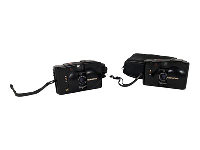 Lot 371 - OLYMPUS - TWO VINTAGE LATE 20TH CENTURY XA RANGE CAMERAS