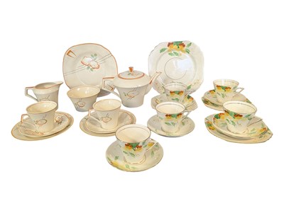 Lot 154 - EARLY 20TH CENTURY ART DECO VINTAGE POTTERY TEA SERVICE