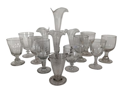 Lot 158 - COLLECTION OF GEORGE III AND LATER DRINKING GLASSES AND EPERGNE