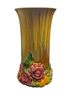 Lot 148 - CLARICE CLIFF - 1930S VINTAGE POTTERY 'MY GARDEN' HAND PAINTED VASE