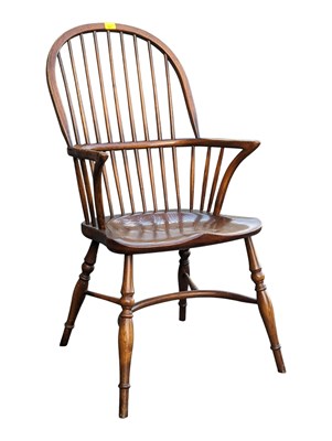 Lot 959 - 20TH CENTURY BEECH AND ELM WOOD WINDSOR ARMCHAIR