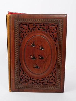 Lot 227 - VINTAGE 20TH CENTURY CARVED PIERCED WOOD ORGANISER BOOK