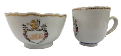 Lot 118 - TWO CHINESE EXPORTS 18TH CENTURY CIRCA 1780 ARMORIAL CUP AND BOWL