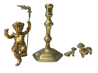 Lot 63 - FOUR LATE 19TH & 20TH CENTURY BRASS DECORATIVE ITEMS