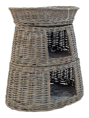 Lot 846 - VINTAGE 20TH CENTURY THREE TIER CAT BASKET / HOUSE