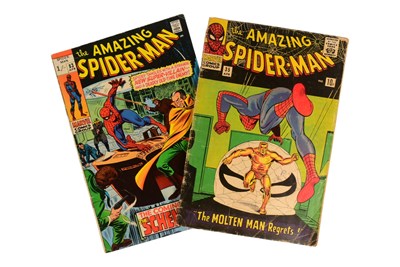 Lot 632 - COMIC BOOKS - X2 VINTAGE MARVEL SPIDER MAN COMICS