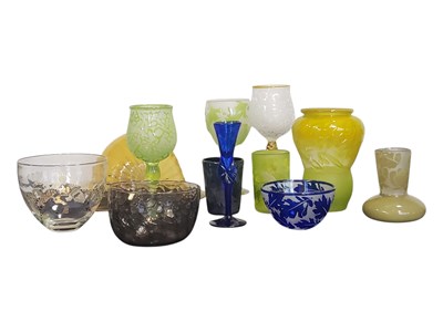 Lot 163 - COLLECTION OF COLOURED STUDIO ART GLASS