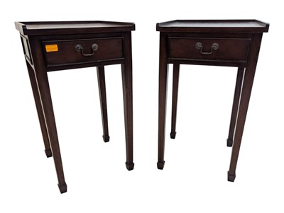 Lot 923 - PAIR OF GEORGE III REVIVAL MAHOGANY BEDSIDE TABLES