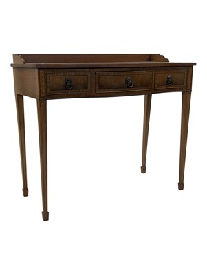 Lot 947 - GEORGE III WALNUT REVIVAL SERPENTINE FRONT WRITING TABLE DESK