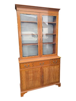 Lot 945 - EDWARDIAN MAHOGANY LIBRARY BOOKCASE