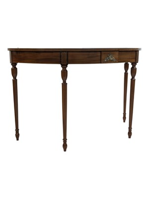 Lot 943 - 19TH CENTURY HIGH REGENCY REVIVAL DEMI LUNE CONSOLE HALL TABLE