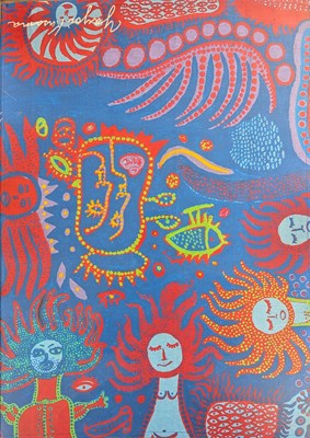 Lot 54 - AFTER YAYOI KUSAMA - DETAIL FROM UNDER THE SKY OF HAPPINESS - PRINT ON FABRIC
