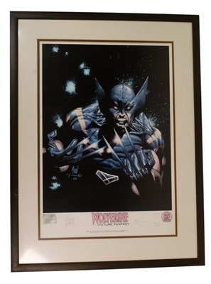 Lot 672 - MARVEL - WOLVERINE FUTURE FANTASY SIGNED PRINT