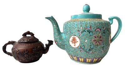 Lot 103 - TWO 20TH CENTURY CHINESE TEAPOTS