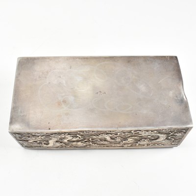 Lot 179 - CHINESE CANTONESE 19TH CENTURY SILVER TABLE TOP BOX