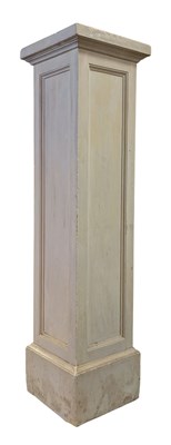 Lot 437 - GREEK INSPIRED WHITE COMPOSITE STONE PEDESTAL COLUMN