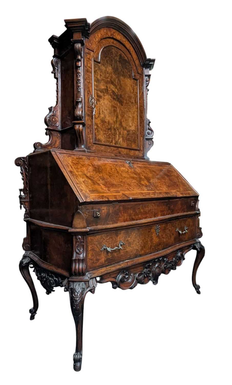 Lot 299 - CONTINENTAL, POSSIBLY NORTHERN EUROPE, 18TH CENTURY CARVED WALNUT SECRETAIRE