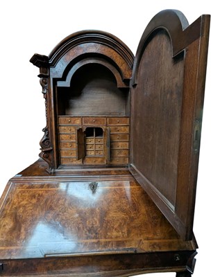 Lot 299 - CONTINENTAL, POSSIBLY NORTHERN EUROPE, 18TH CENTURY CARVED WALNUT SECRETAIRE