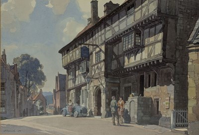Lot 263 - LEONARD SQUIRRELL (1893-1979) - THE GEORGE INN, NORTON ST PHILIP - WATERCOLOUR ON PAPER
