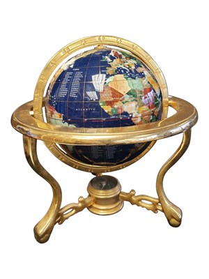 Lot 230 - 20TH CENTURY VINTAGE SPECIMEN STONE REVOLVING GLOBE