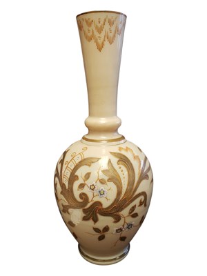 Lot 57 - 19TH CENTURY VICTORIAN OPALINE GLASS ENAMELLED BUD VASE
