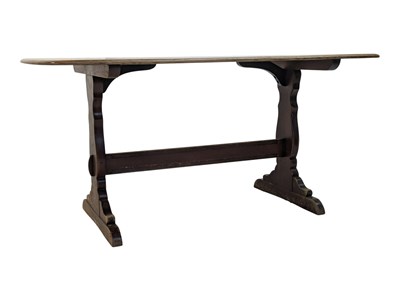 Lot 858 - ERCOL FURNTURE - MODEL 822 BEECH & ELM WOOD REFECTORY DINING TABLE