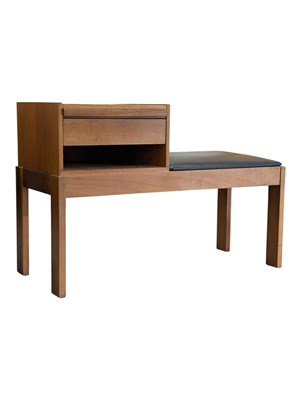 Lot 872 - CHIPPY FURNITURE - 1970S TEAK WOOD TELEPHONE TABLE