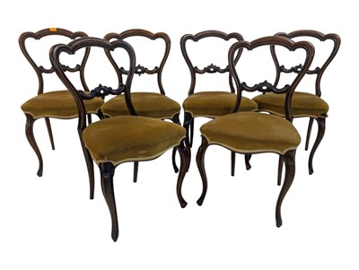 Lot 932 - SET OF VICTORIAN 19TH CENTURY MAHOGANY BALLOON BACK DINING CHAIRS