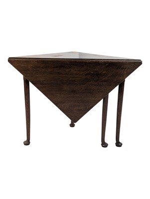 Lot 931 - A 19TH CENTURY OAK ENVELOPE CARD / GAMES TABLE