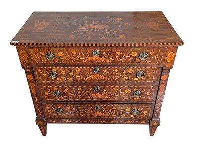 Lot 277 - DUTCH 18TH CENTURY MARQUETRY INLAID CHEST OF DRAWERS