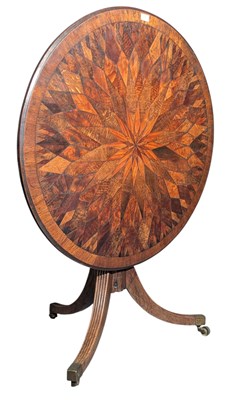 Lot 352 - EARLY 19TH CENTURY SPECIMEN WOOD MARQUETRY INLAID SUNBURST BREAKFAST TABLE