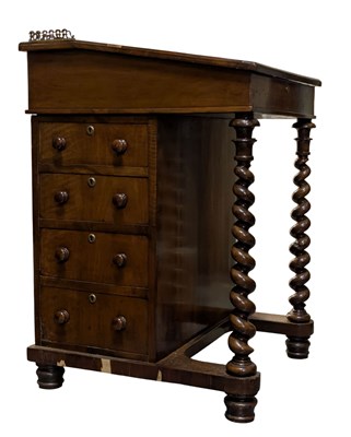 Lot 574 - VICTORIAN 19TH CENTURY MAHOGANY & LEATHER DAVENPORT DESK