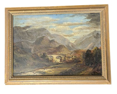 Lot 1063 - 19TH CENTURY OIL ON CANVAS PAINTING - HIGHLAND SCENE