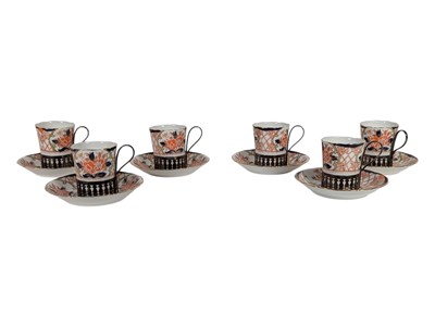 Lot 14 - 19TH CENTURY GRAFTON CHINA COFFEE CANS & SAUCERS
