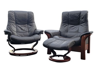 Lot 896 - EKORNES STRESSLESS SWIVEL CHAIR & WINDSOR PATTERN ARMCHAIR