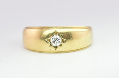 Lot 220 - HALLMARKED 18CT GOLD & DIAMOND BAND RING