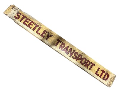 Lot 232 - STEETLEY TRANSPORT LTD - MID CENTURY PAINTED WOODEN SIGN